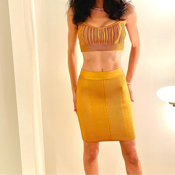 Herve Leger Bronze Skirt Set - Picture 3 of 6